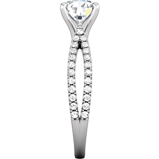 1.97 Ct Véritable Diamants Ronds Accentués Bague Fendue Tige Femmes Bijoux