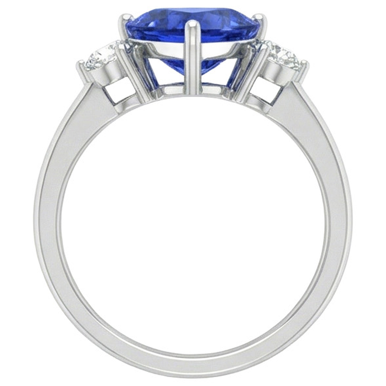 naturel trillion saphir 2.51carats bague sur blanc