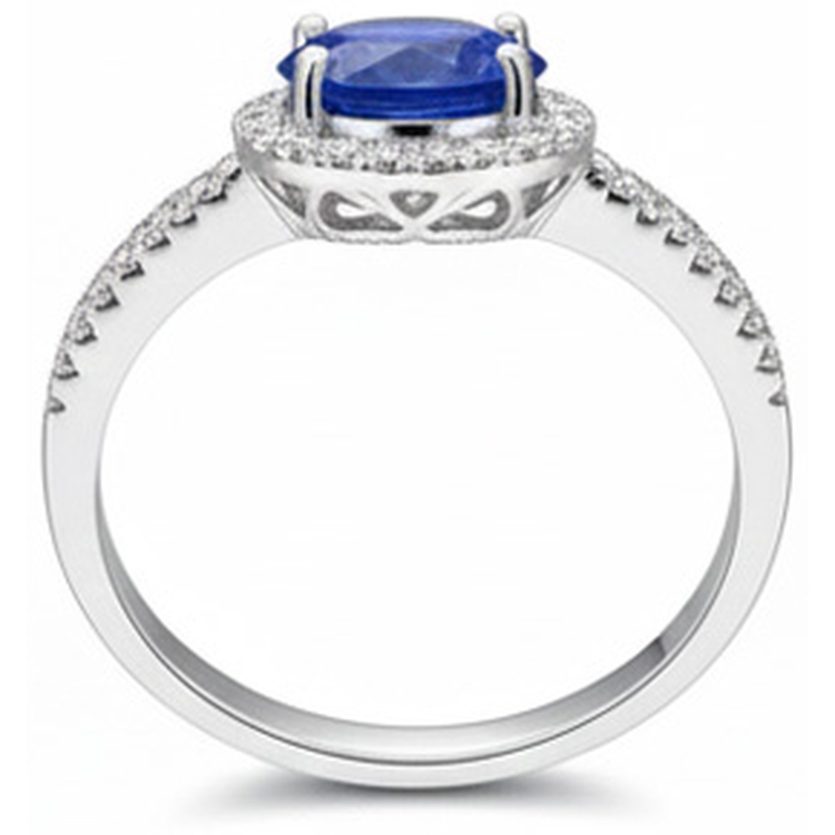 naturel oval diamant 2.85carats bague détail rapproché