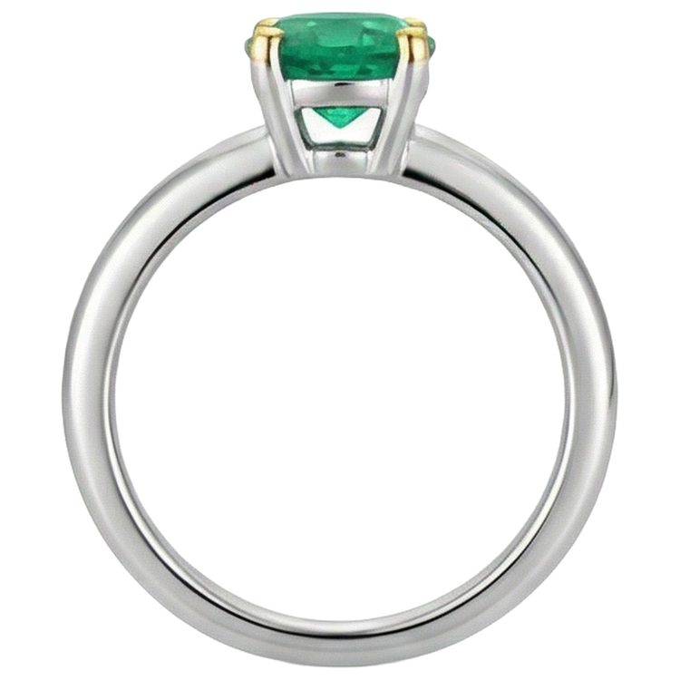 Émeraude Colombienne Bague Pierre Précieuse – vue de dessus