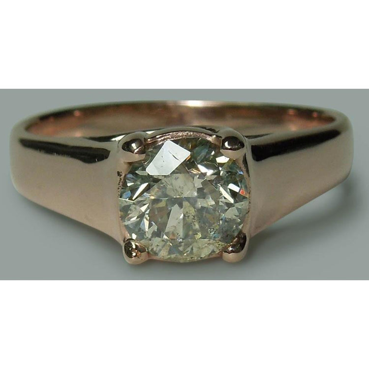 2 Carats Naturel Diamant Rond Solitaire Bague Bijoux Nouvel Or Rose 14K