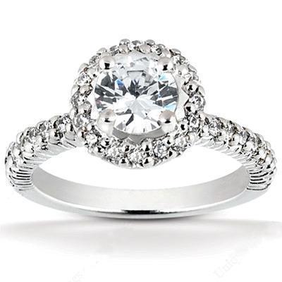 2 Carats. Bijoux De Bague De Mariage Halo De Naturel Diamants