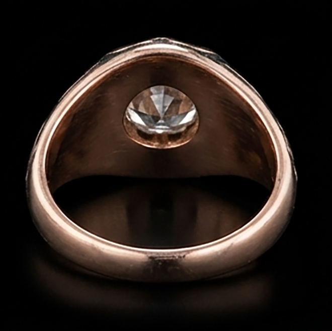 2 Ct Gypsy Solitaire Bague Homme Ronde Vieux Mineur Diamant Style Fleur