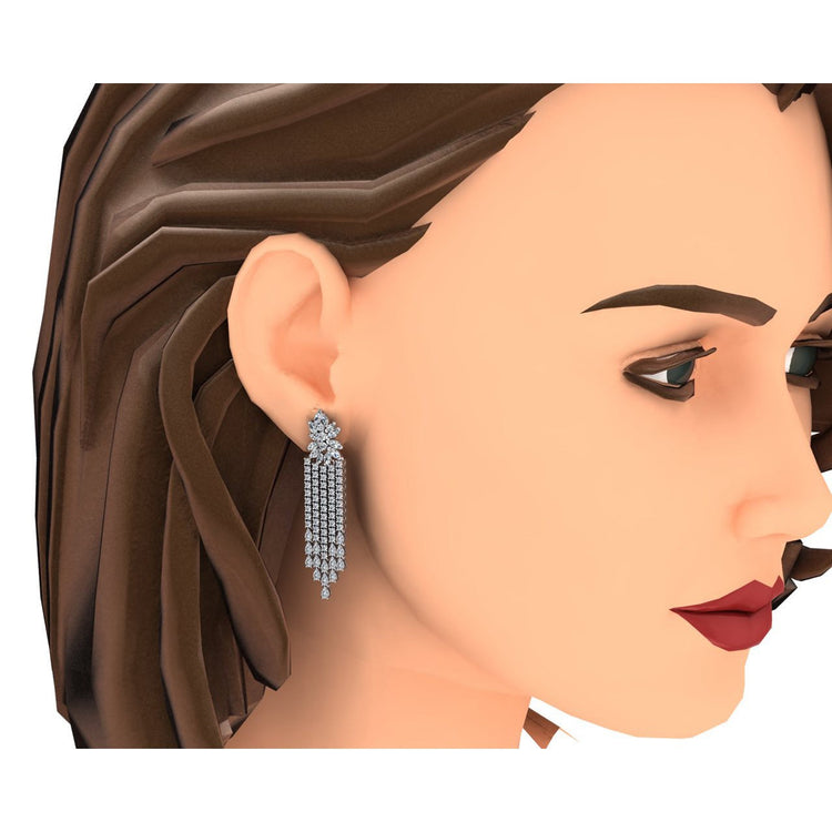 2 Pouces Boucles d'oreilles Lustre Naturel Diamants