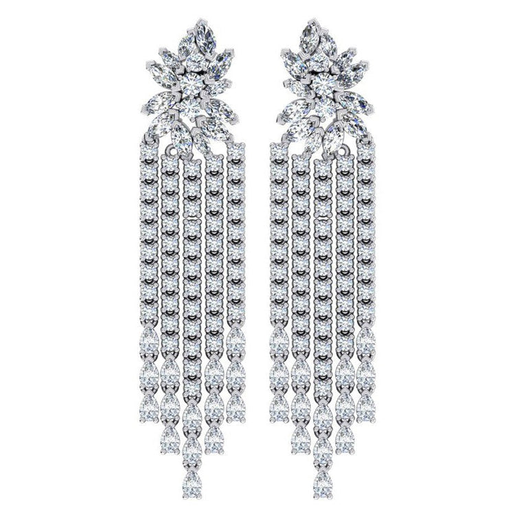 2 Pouces Boucles d'oreilles Lustre Naturel Diamants