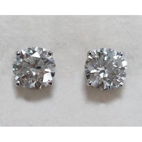 Brillant Boucles d'Oreilles 2 carats Or Blanc 14 Carats – vue principale