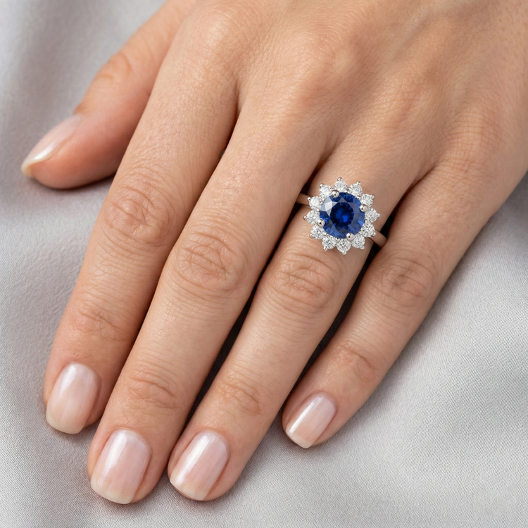 naturel diamant 2.20carats bague sur blanc