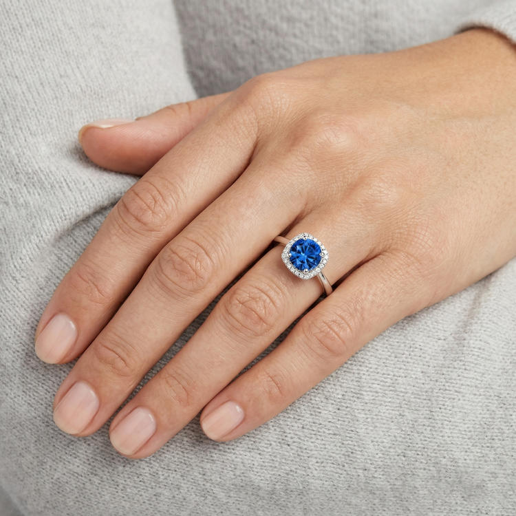 naturel round diamant 2.70carats bague avec accents diamants