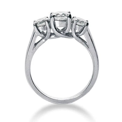 2.01 Carat Lucida Réel Diamant Bagues Or Blanc 3 Pierre