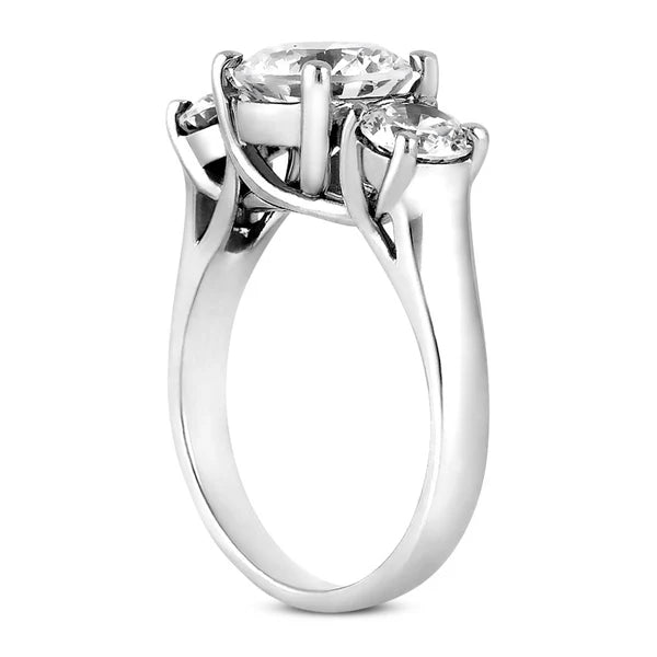 2.01 Carat Lucida Réel Diamant Bagues Or Blanc 3 Pierre