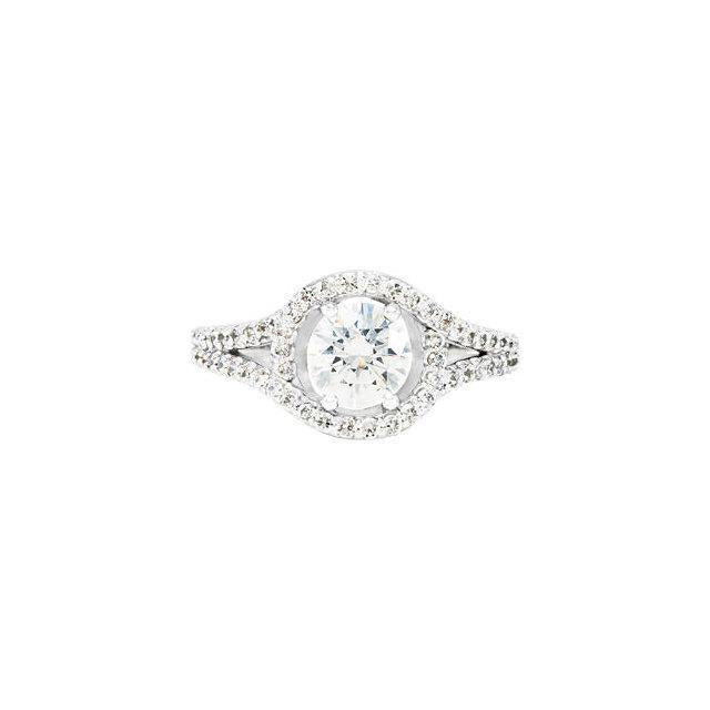2.01 Carat Rond Brillant Halo Véritable Diamant Bague De Mariage Or Blanc 14K