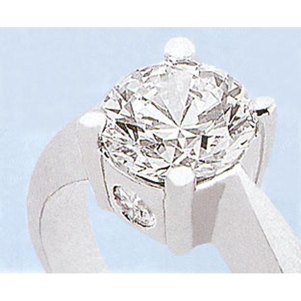 2.20 Carats Bague Anniversaire Trois Pierres Naturel Diamant Rond Or Blanc 14K