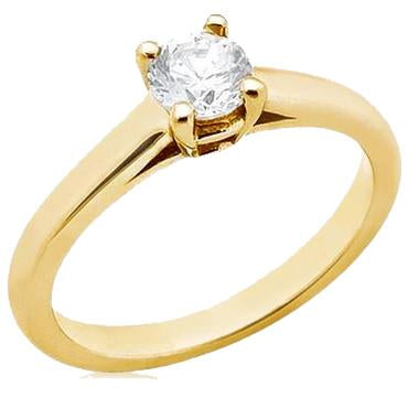 2.25 Carats Bague Solitaire Or Jaune Naturel Diamants Nouveau