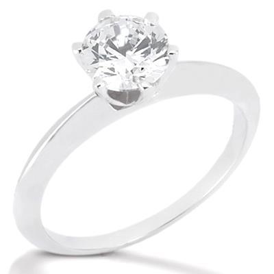 2.25 Carats Bague Solitaire Véritable Diamant Femme Or Blanc 14K