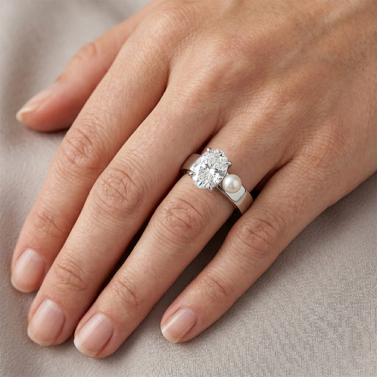 2,25 carats Diamant Fin Bague Solitaire en Or Blanc 14 Carats