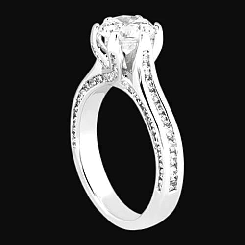 2.26 Carats Bague De Fiançailles Réel Diamant Rond Femmes Bijoux En Or
