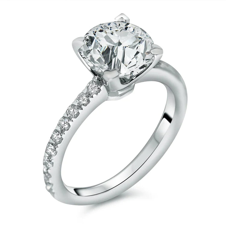2.40 Carats Alliance Authentique Diamant Or Blanc Avec Accents
