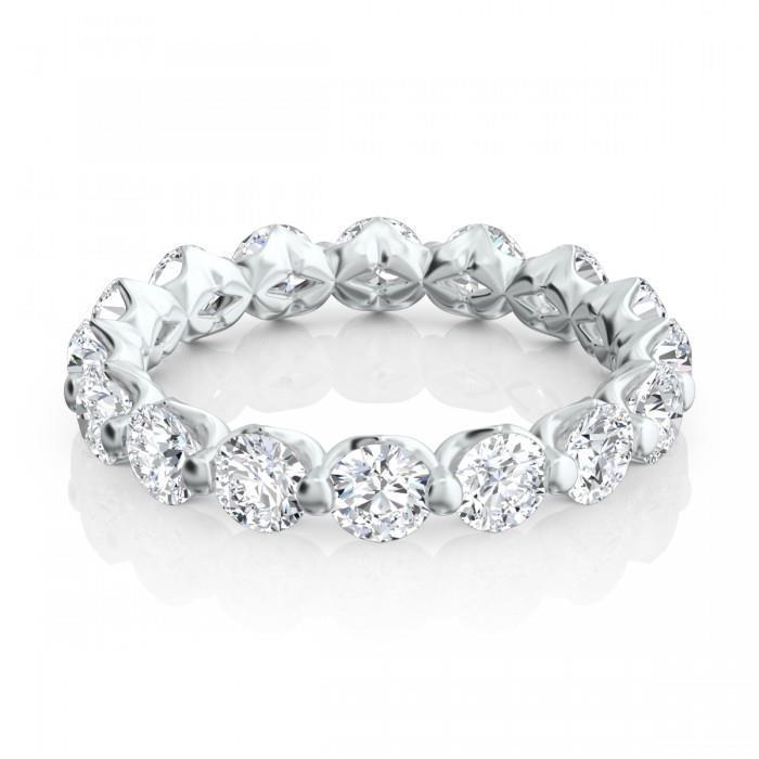 2.40 Carats Bague De Fiançailles Véritable Diamant Rond Bijoux En Or Blanc