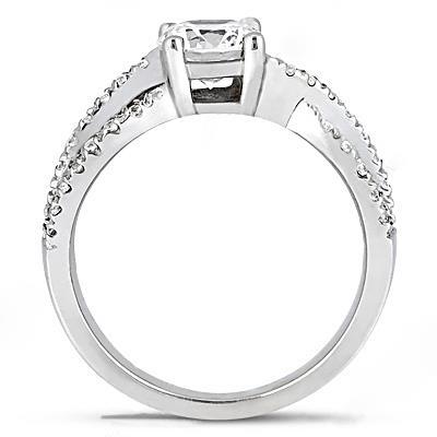 2.45 Carats. Bague De Fiançailles En Réel Diamant A Tige Torsadée Nouveaux Bijoux