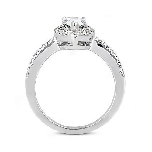 2.50 Carats Bague De Fiançailles Royale Halo Poire Réel Diamant
