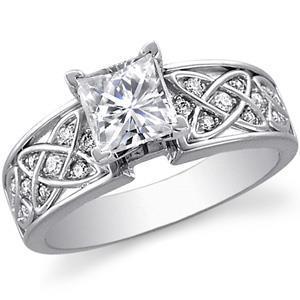 2.50 Carats Bague Princesse Et Réel Diamants Taille Ronde Neuf Avec Accents