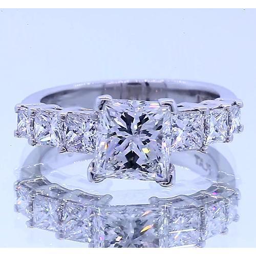 2.50 Carats Bague de Fiançailles Véritable Diamant Taille Princesse Bijoux Nouveau
