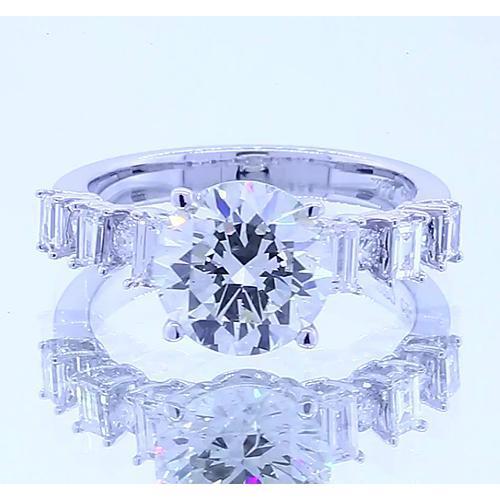 2.50 Carats Véritable Diamant Rond 4 Griffes Ensemble Bague De Fiançailles Bijoux