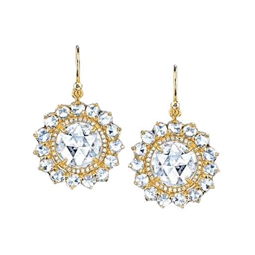 2.50 Ct. Bague D'oreille Diamant Paire De Pendants Réel Diamants Or Jaune