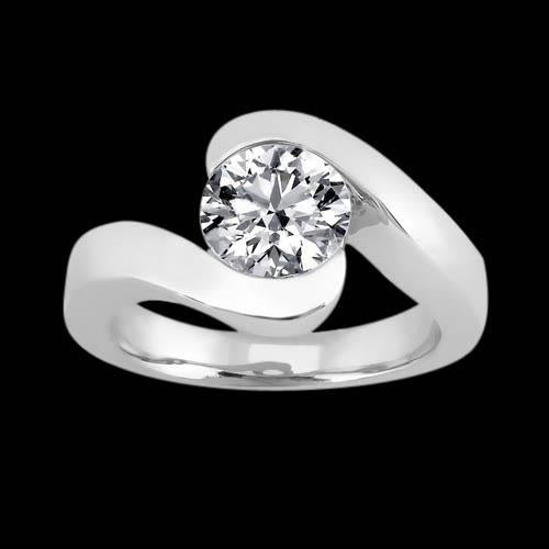 2.50 carats Alliance Réel Diamant Solitaire Or Blanc
