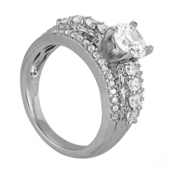 2.50 ct. Bague Fiançailles Fantaisie Véritable Diamants Or Blanc Nouveau