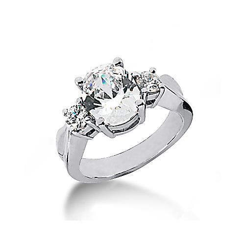 2.51 Carats Bague De Fiançailles Réel Diamant Trois Pierres Bijoux En Or