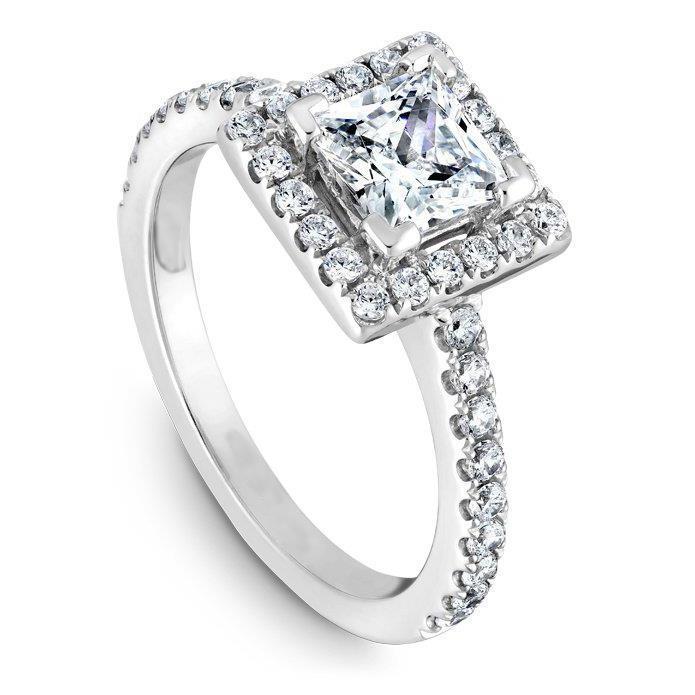 2.75 Carats Princesse & Bague Véritable Diamant Rond Or Blanc 14K