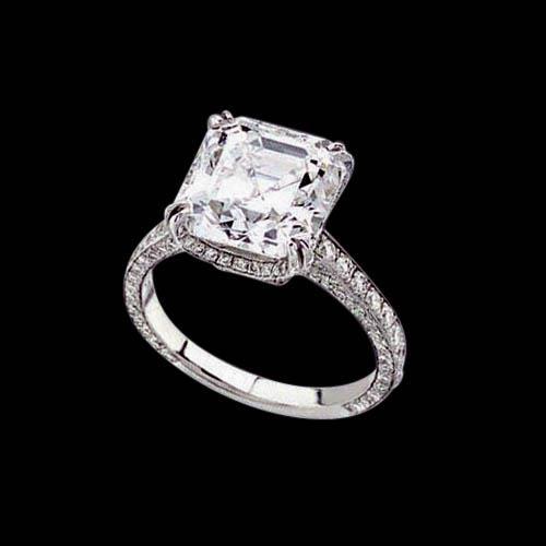 2.76 Carats. Centre Radiant Halo Bague Bijoux Naturel Diamant Or Blanc