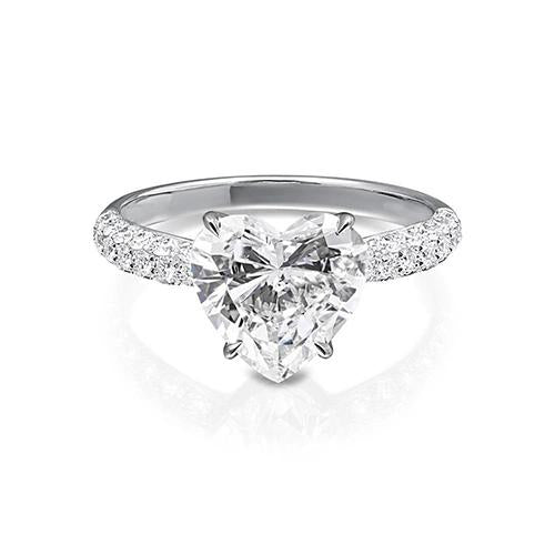 2.85 Carats Bague De Fiançailles En Réel Diamant Pour Femme En Or Blanc 14K