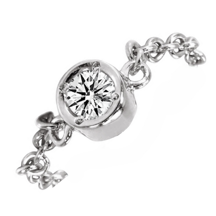 Taille Ronde Brillant bague en Or 14K Rose – vue de côté