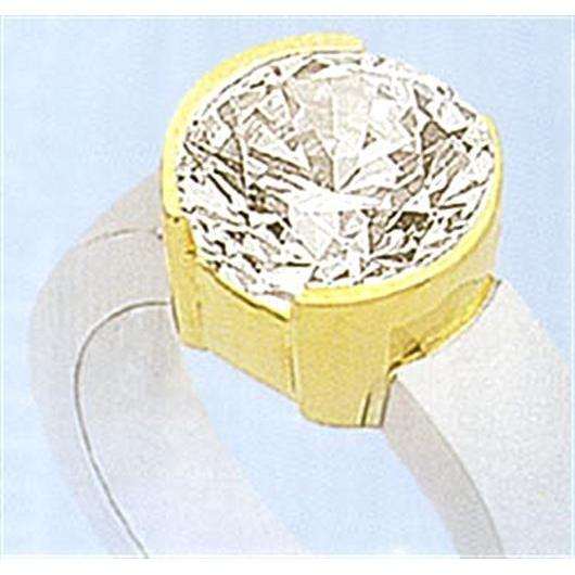 3 Carat Véritable Diamant Solitaire Bague En Or Deux Tons 14K