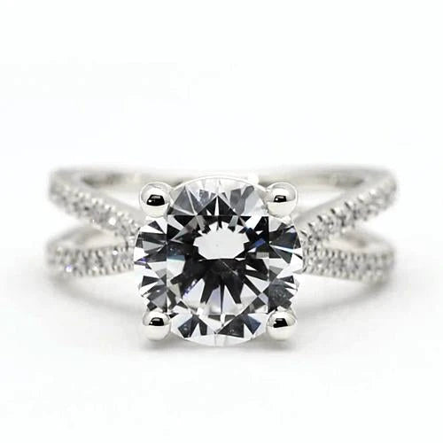 3 Carats Bague De Fiançailles Réel Diamant Rond