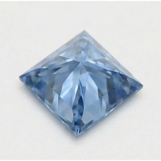 Diamant naturel véritable bleu clair de 3 carats (non cultivé en laboratoire), taille princesse.