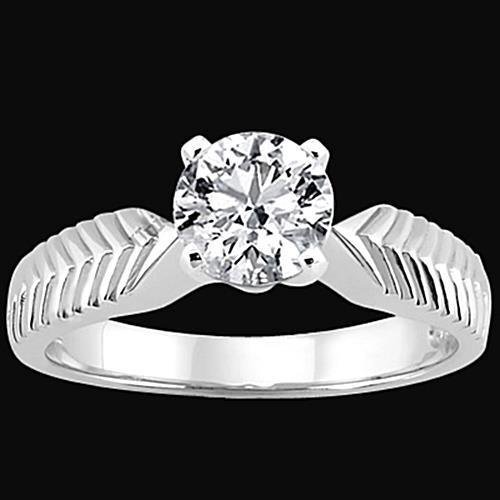 3 Carats. Bague Solitaire Véritable Diamant Style Antique Or Blanc