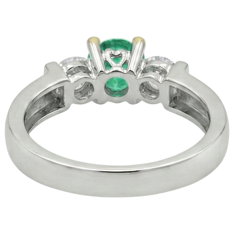 Émeraude Colombienne Bague Pierre de Couleur 1,50-carats Or Bicolore 14 Carats – vue de dessus