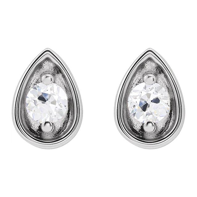 3 carats Naturel diamant clous vieux mineur forme de larme bijoux pour femmes