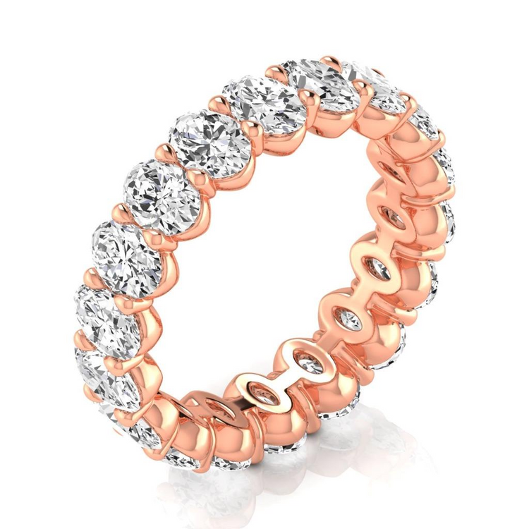 Fait à la main Diamant Eternity Band 3,8 carats – vue de côté