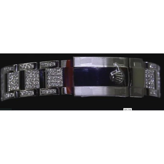 32 Carats. Montre Rolex pour homme avec diamants personnalisés Datejust Ii acier inoxydable cadran blanc4