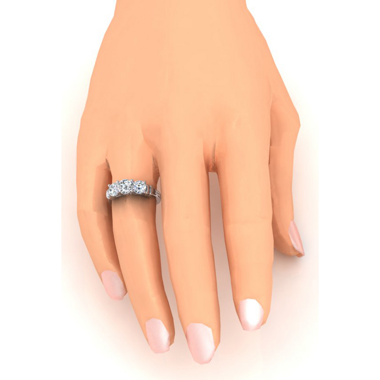 3 Pierre Diamant Bague Réel