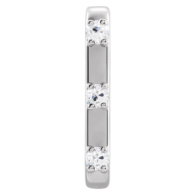 Coussin Antique Brillant bague en Or 14K Blanc – vue de face