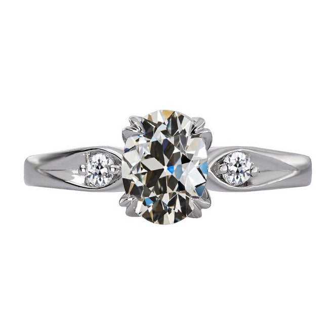 Bague Trois Pierres Or Blanc 14 Carats avec Brillant – vue principale