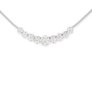 3.50 Ct Round Cut Petits Naturel Diamants Collier Femme Or Blanc 14K