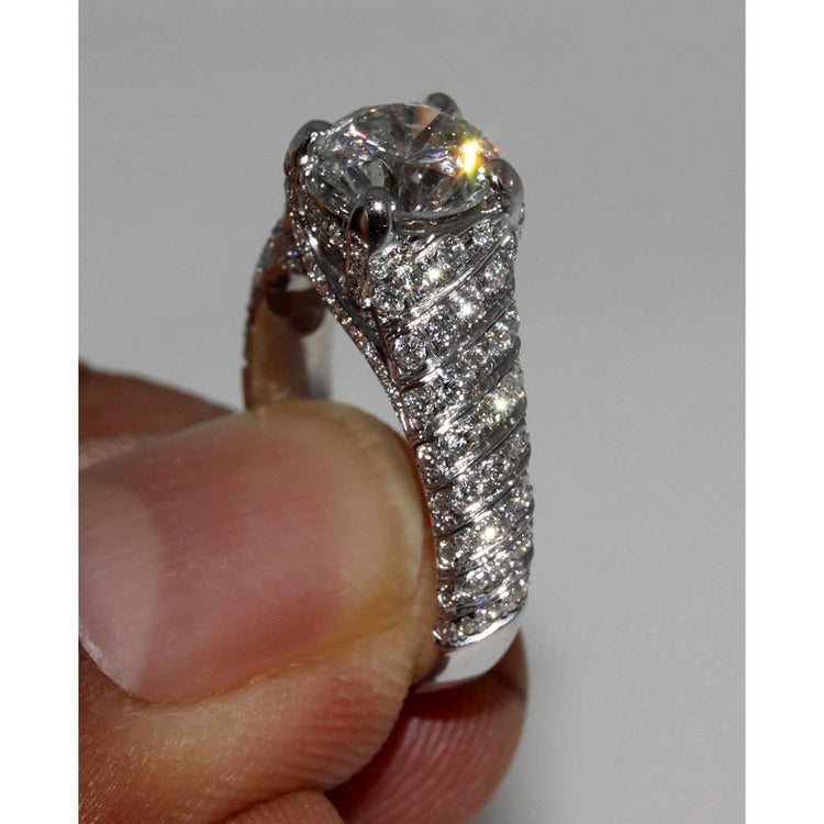 3.50 Ct. Bague De Fiançailles En Véritable Diamants Bague En Or Micro Pavé