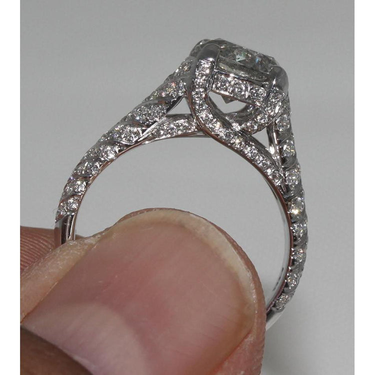 3.50 Ct. Bague De Fiançailles En Véritable Diamants Bague En Or Micro Pavé