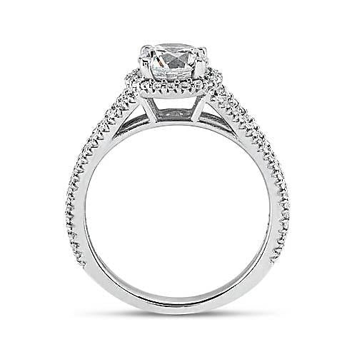 3.62 Carats Bague Halo Véritable Diamant Rond Or Blanc 14K